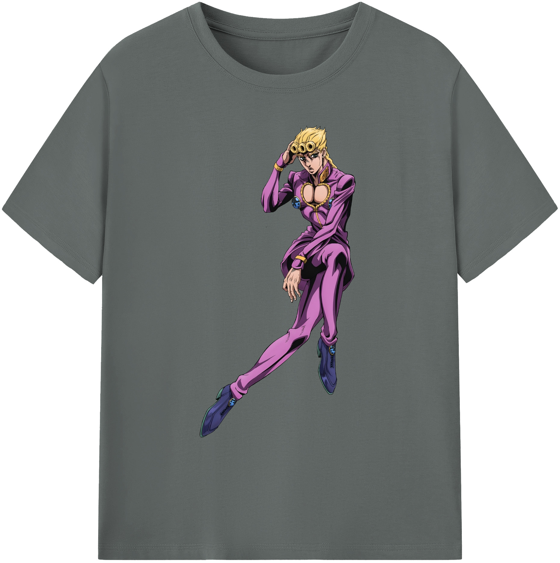 （画像用） ジョジョの奇妙な冒険 ジョルノ?ジョバァーナ JoJo's Bizarre Adventure Giorno Giovanna 綿100％ メンズ半袖Tシャツ｜肌触りやわらか＆通気性